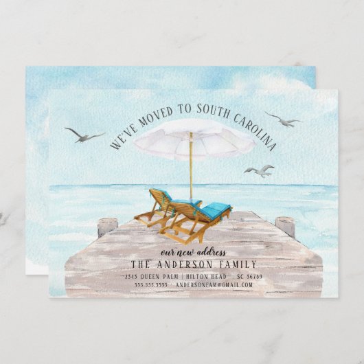 Faire-part de la mer tropicale (Devant / Derrière)