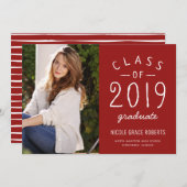 Faire-part de la photo de graduation (Devant / Derrière)