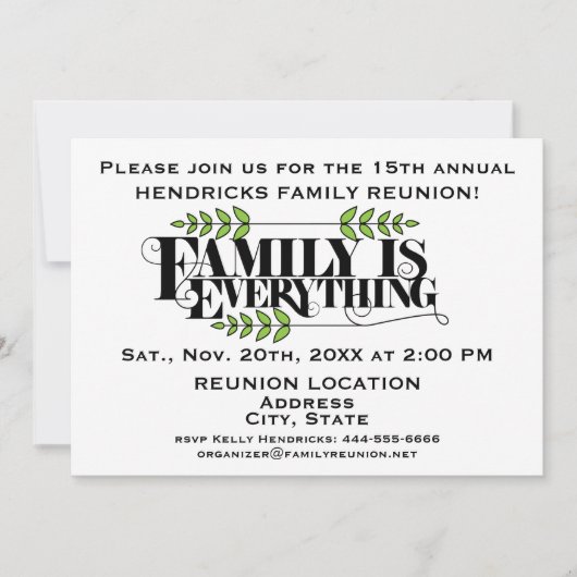 Faire-part de la Réunion de famille (Devant)