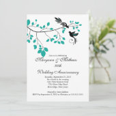 Faire-part de l'anniversaire de mariage des oiseau (Debout devant)
