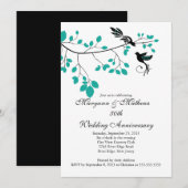 Faire-part de l'anniversaire de mariage des oiseau (Devant / Derrière)
