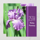 Faire-part de l'anniversaire de mariage Iris Pourp (Devant / Derrière)