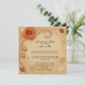 Faire-part de l'anniversaire de mariage Rose Orang (Debout devant)