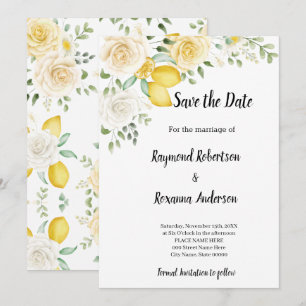 Faire-part de Lemons & Roses Save the Date