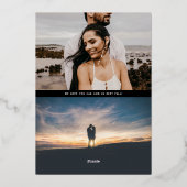 Faire-part de lettre photo or Sauvegardez la date (Verso)