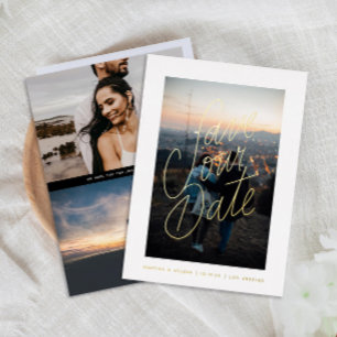 Faire-part de lettre photo or Save the Date