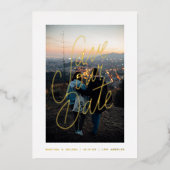 Faire-part de lettre photo Save the Date Or (Recto)