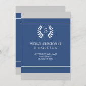 Faire-part de l'Université Blue & White (Devant / Derrière)