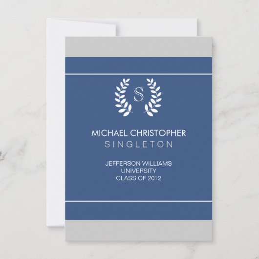 Faire-part de l'Université Blue & White (Devant)