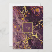Faire-part de luxe en marbre violet prune (Dos)