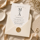 Faire-part de luxe minimal avec monogramme modifia