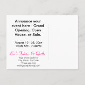 Faire-part de magasin de surfaces composées couleu (Dos)