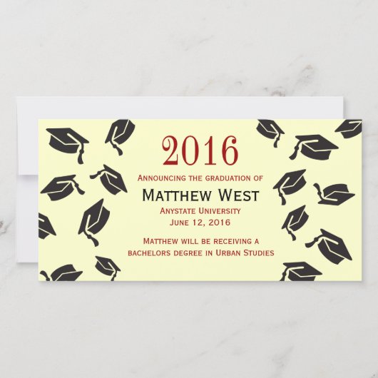 Faire-part de majuscules - Rouge (Devant)