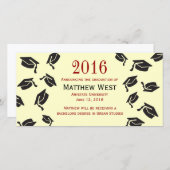 Faire-part de majuscules - Rouge (Devant / Derrière)