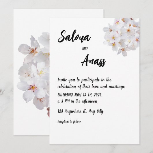 Faire-part de mariage (Devant / Derrière)