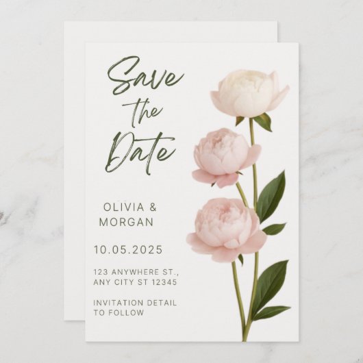 Faire-part de mariage (Devant / Derrière)