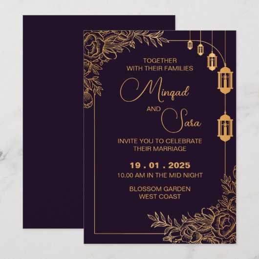 Faire-part de mariage (Devant / Derrière)