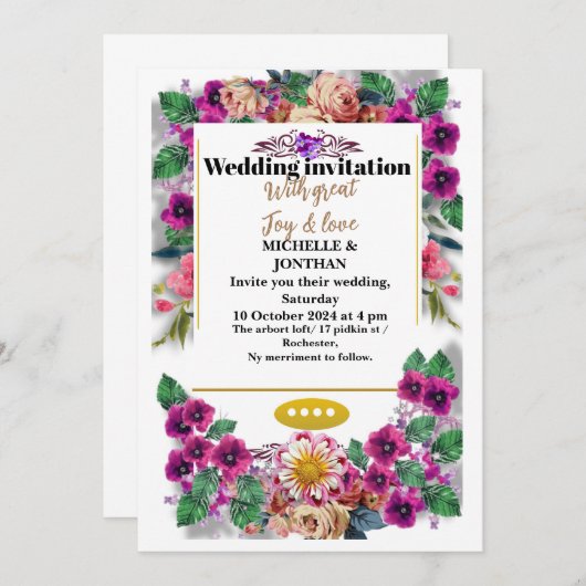 Faire-part de mariage (Devant / Derrière)