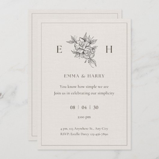 faire-part de mariage (Devant / Derrière)