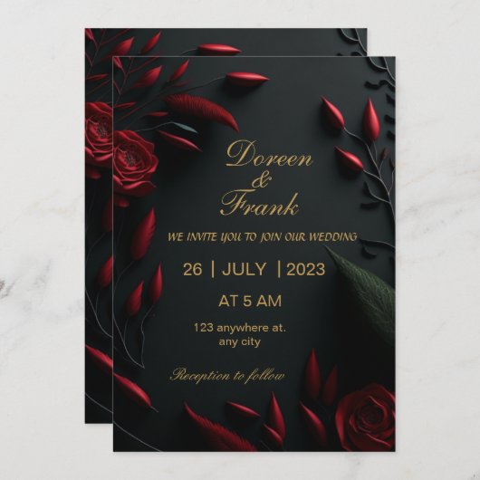 faire-part de mariage (Devant / Derrière)