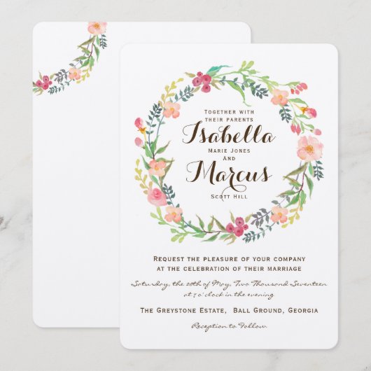 Faire-part de mariage (Devant / Derrière)