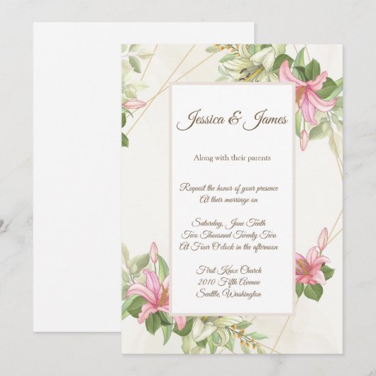 Faire-part de mariage (Devant / Derrière)