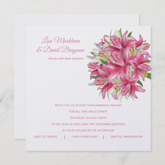 Faire-part de mariage (Devant / Derrière)