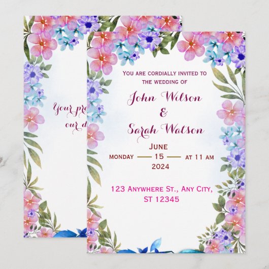 Faire-part de mariage (Devant / Derrière)