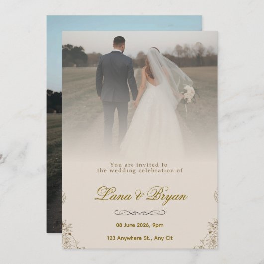 Faire-part de mariage (Devant / Derrière)