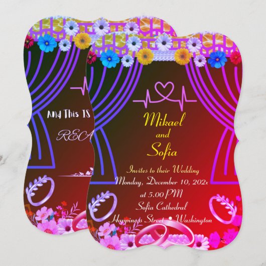 Faire-part de mariage (Devant / Derrière)