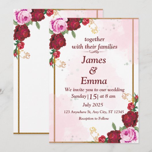 Faire-part de mariage (Devant / Derrière)