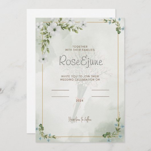 Faire-part de mariage (Devant / Derrière)