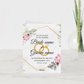 faire-part de mariage (Dos)