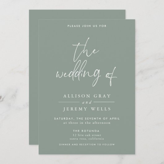 Faire-part de mariage (Devant / Derrière)