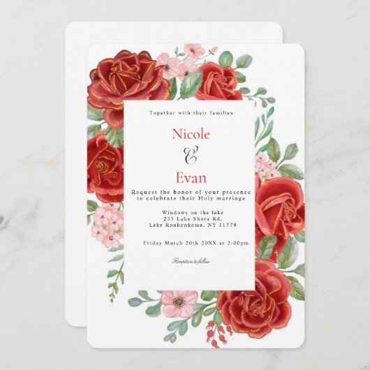 Faire-part de mariage (Devant / Derrière)