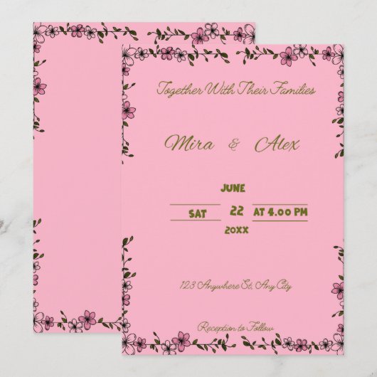 Faire-part de mariage (Devant / Derrière)