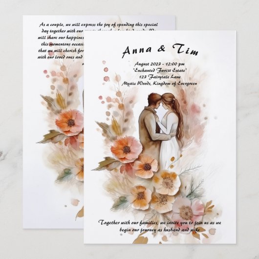 Faire-part de mariage (Devant / Derrière)