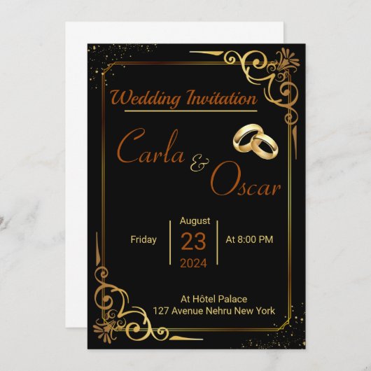 Faire-part de mariage (Devant / Derrière)