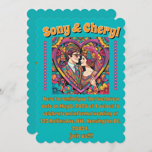 " FAIRE-PART DE MARIAGE " (Devant / Derrière)