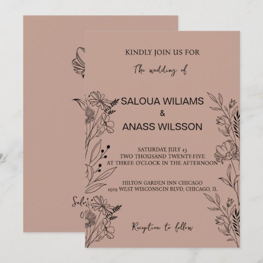 Faire-part de mariage (Devant / Derrière)