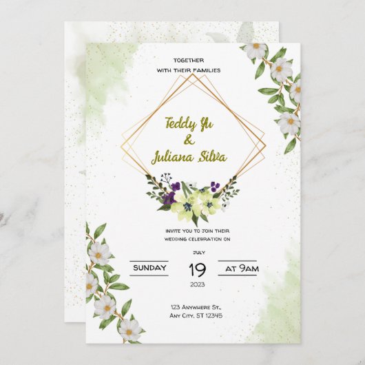 Faire-part de mariage (Devant / Derrière)