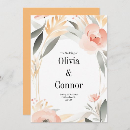 Faire-part de mariage (Devant / Derrière)