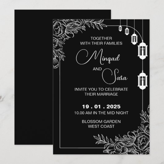 Faire-part de mariage (Devant / Derrière)