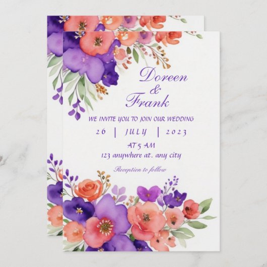 faire-part de mariage (Devant / Derrière)