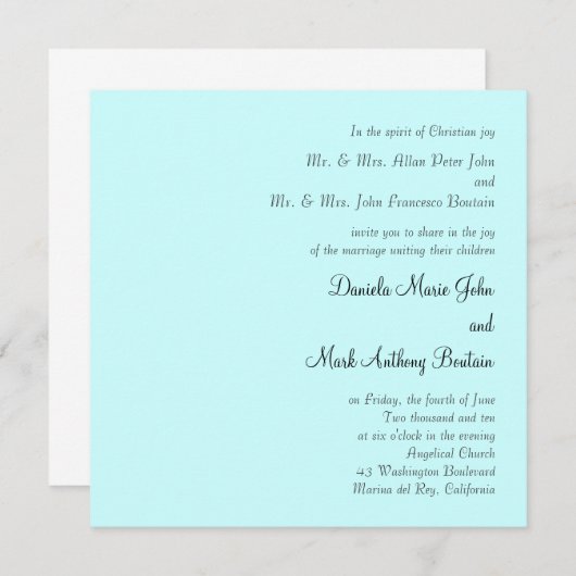 Faire-part de mariage (Devant / Derrière)