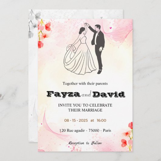 Faire-part de mariage (Devant / Derrière)