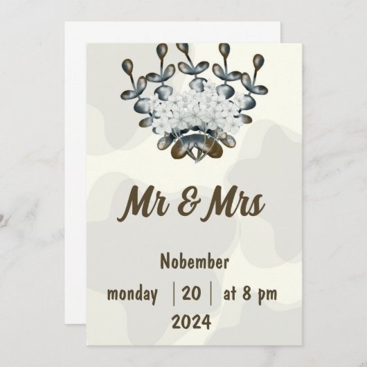 Faire-part de mariage (Devant / Derrière)