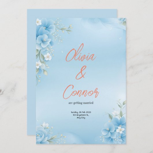 Faire-part de mariage (Devant / Derrière)