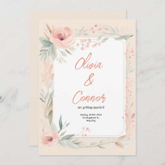 Faire-part de mariage (Devant / Derrière)