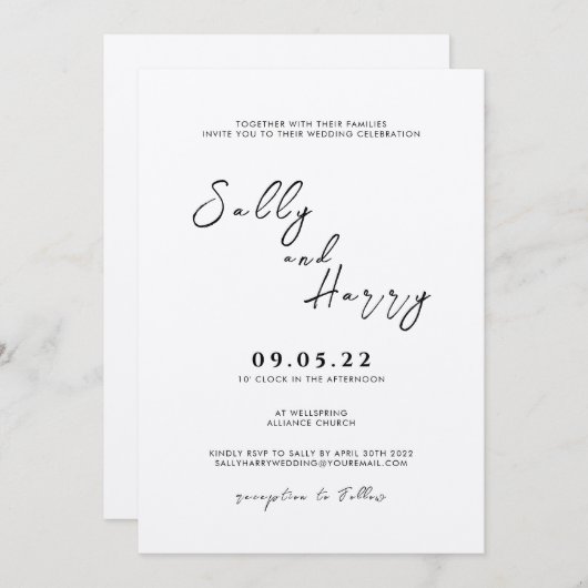 Faire-part de mariage (Devant / Derrière)